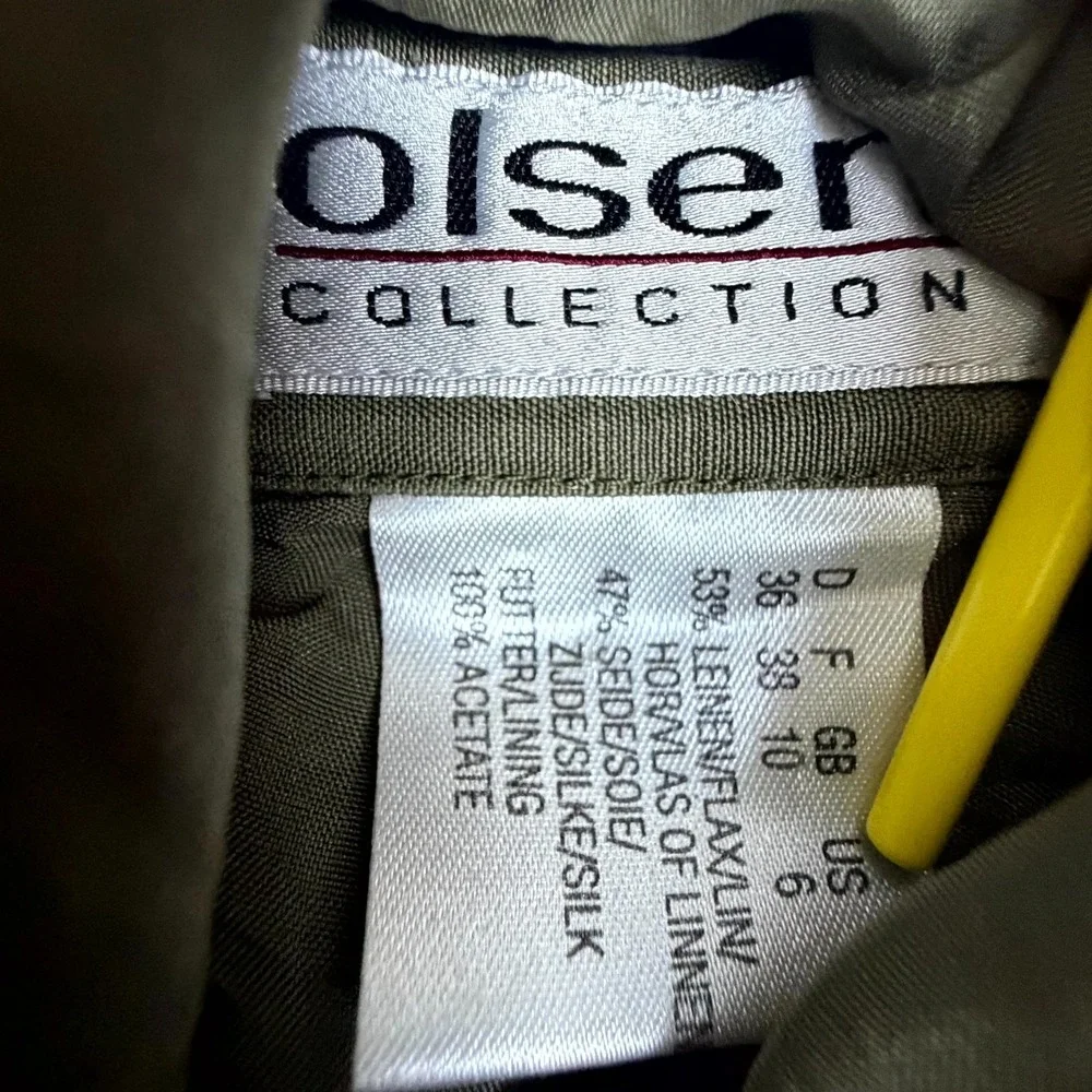 Vintage Olsen Collection Casual Skirt Womens 6 Olive Green Linen Flax Hiking